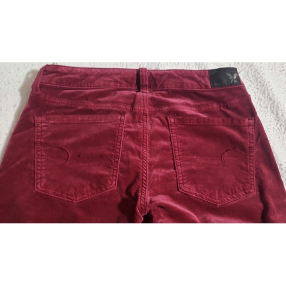 American Eagle Outfitters  Womens Maroon Velvet Super Stretch‎ Jegging| 2S - Picture 4 of 5